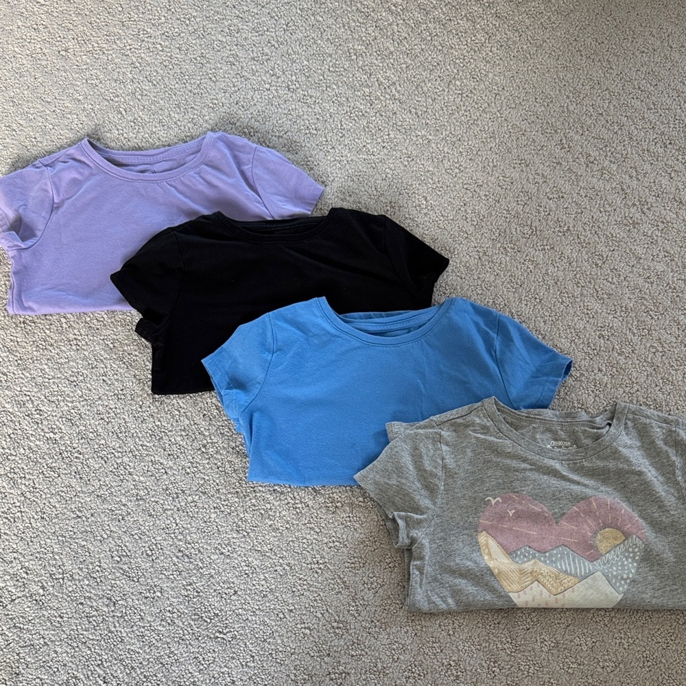Girls T-Shirt Set - Purple, Black, Blue, Gray